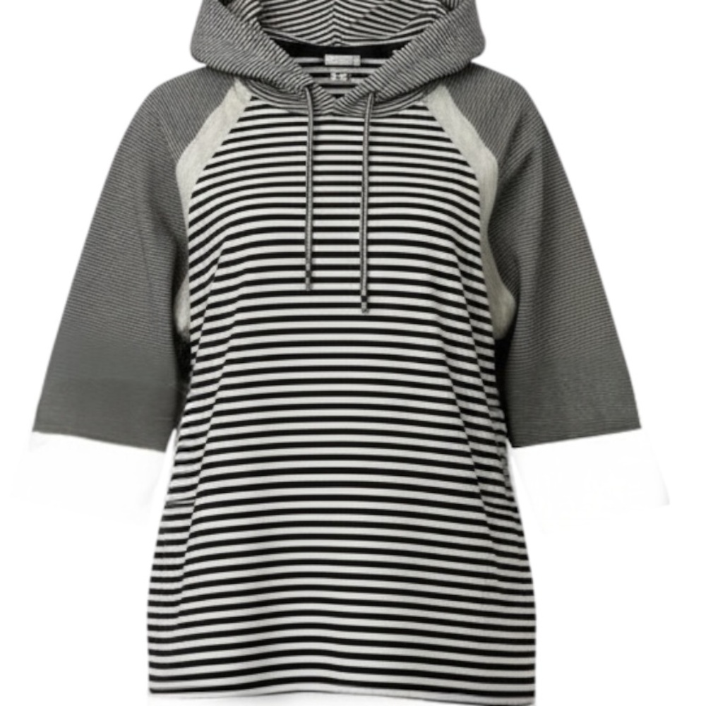 Broken Threads - Striped Black and White Tee Shirt Hoodie